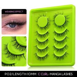 GROINNEYA Cat Eye Lashes Faux Mink Szempilla Szárnyas Vég Szem Megnyújtott Szempilla Cross Wispy Full Strip Lashes Szempilla hos