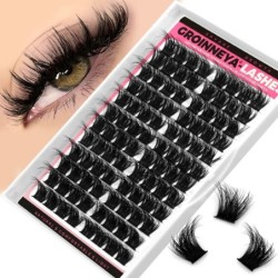 GROINNEYA Cluster Lashes Mixed Tray Faux Mink Lash Egyedi szempilla hosszabbítás DIY Lashes Cluster Hosszabbítás otthon