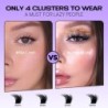 GROINNEYA Cluster Lashes Mixed Tray Faux Mink Lash Egyedi szempilla hosszabbítás DIY Lashes Cluster Hosszabbítás otthon