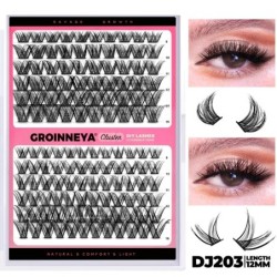 GROINNEYA Cluster Lashes Mixed Tray Faux Mink Lash Egyedi szempilla hosszabbítás DIY Lashes Cluster Hosszabbítás otthon