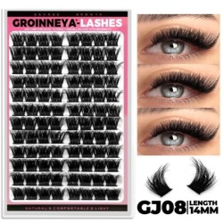 GROINNEYA Cluster Lashes Mixed Tray Faux Mink Lash Egyedi szempilla hosszabbítás DIY Lashes Cluster Hosszabbítás otthon