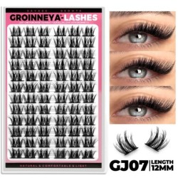 GROINNEYA Cluster Lashes Mixed Tray Faux Mink Lash Egyedi szempilla hosszabbítás DIY Lashes Cluster Hosszabbítás otthon