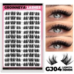 GROINNEYA Cluster Lashes Mixed Tray Faux Mink Lash Egyedi szempilla hosszabbítás DIY Lashes Cluster Hosszabbítás otthon