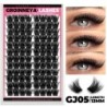 GROINNEYA Cluster Lashes Mixed Tray Faux Mink Lash Egyedi szempilla hosszabbítás DIY Lashes Cluster Hosszabbítás otthon