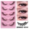 GROINNEYA Invisible Band Lashes 5/7 pár 3d Mink Lashes rövid hosszúságú átlátszó szár puha, természetes hatású szempilla hosszab