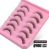 GROINNEYA Invisible Band Lashes 5/7 pár 3d Mink Lashes rövid hosszúságú átlátszó szár puha, természetes hatású szempilla hosszab