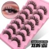 GROINNEYA Invisible Band Lashes 5/7 pár 3d Mink Lashes rövid hosszúságú átlátszó szár puha, természetes hatású szempilla hosszab