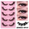 GROINNEYA Invisible Band Lashes 5/7 pár 3d Mink Lashes rövid hosszúságú átlátszó szár puha, természetes hatású szempilla hosszab