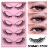 GROINNEYA Invisible Band Lashes 5/7 pár 3d Mink Lashes rövid hosszúságú átlátszó szár puha, természetes hatású szempilla hosszab