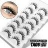 GROINNEYA Invisible Band Lashes 5/7 pár 3d Mink Lashes rövid hosszúságú átlátszó szár puha, természetes hatású szempilla hosszab