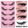 GROINNEYA Invisible Band Lashes 5/7 pár 3d Mink Lashes rövid hosszúságú átlátszó szár puha, természetes hatású szempilla hosszab