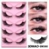 GROINNEYA Invisible Band Lashes 5/7 pár 3d Mink Lashes rövid hosszúságú átlátszó szár puha, természetes hatású szempilla hosszab