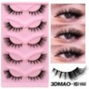 GROINNEYA Invisible Band Lashes 5/7 pár 3d Mink Lashes rövid hosszúságú átlátszó szár puha, természetes hatású szempilla hosszab