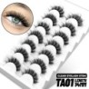 GROINNEYA Invisible Band Lashes 5/7 pár 3d Mink Lashes rövid hosszúságú átlátszó szár puha, természetes hatású szempilla hosszab