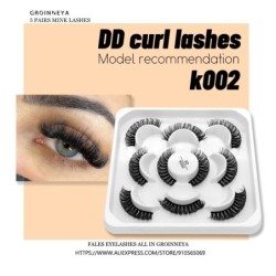 Lashes 5 Pairs DD curl Russian Strips Lashes Faux Mink Lashes 3D Mink Lashes Fox Eyes Natural műszempillák szempilla hosszabbítá