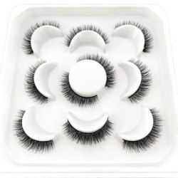 Lashes 5 Pairs DD curl Russian Strips Lashes Faux Mink Lashes 3D Mink Lashes Fox Eyes Natural műszempillák szempilla hosszabbítá