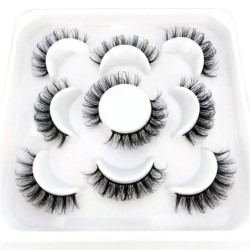 Lashes 5 Pairs DD curl Russian Strips Lashes Faux Mink Lashes 3D Mink Lashes Fox Eyes Natural műszempillák szempilla hosszabbítá