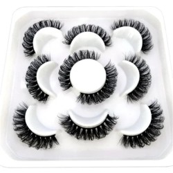 Lashes 5 Pairs DD curl Russian Strips Lashes Faux Mink Lashes 3D Mink Lashes Fox Eyes Natural műszempillák szempilla hosszabbítá