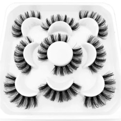 Lashes 5 Pairs DD curl Russian Strips Lashes Faux Mink Lashes 3D Mink Lashes Fox Eyes Natural műszempillák szempilla hosszabbítá