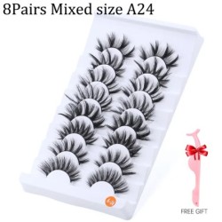 5/8 pár 3D Mink Lashes természetes műszempillák drámai volumenű műszempillák smink szempilla hosszabbító selyem szempillák