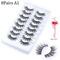 5/8 pár 3D Mink Lashes természetes műszempillák drámai volumenű műszempillák smink szempilla hosszabbító selyem szempillák