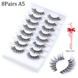 5/8 pár 3D Mink Lashes természetes műszempillák drámai volumenű műszempillák smink szempilla hosszabbító selyem szempillák