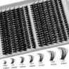 30D/40D Egyedi szempillák 280db Cluster Lashes DIY szempillahosszabbító 9-15mm vegyes hosszúságú, Wispy Cluster újrafelhasználha