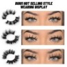 GROINNEYA műszempillák macskaszem bolyhos műszempillák 8D Wispy Lashes 5/6 páros csomag drámai hosszú, vastag volumen szempillák