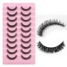 10 pár szempilla D Curl Russian Lashes 3D Mink szempilla Újrafelhasználható bolyhos orosz csíkos szempillák