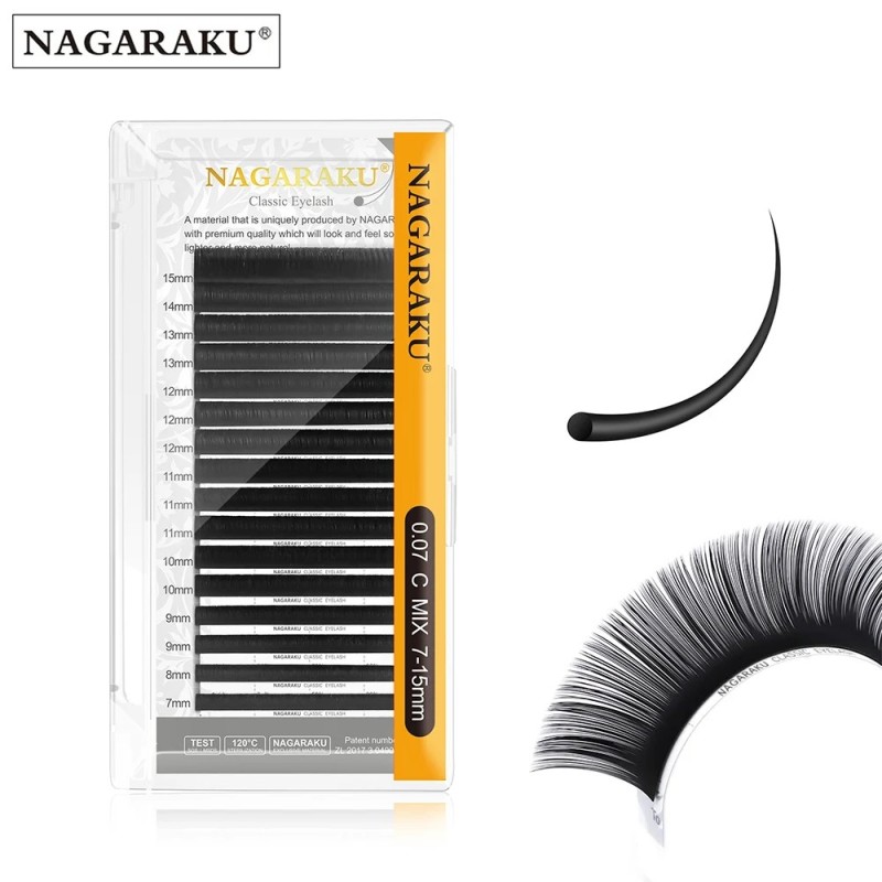 NAGARAKU Mix Eyelashes Maquiagem Smink Egyedi Szempilla Hosszabbítás 16 Vonal Mix 7-15mm Kiváló minőségű Természetes Szintetikus