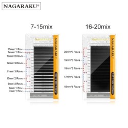 NAGARAKU Fast Ship 16 sor/tok 7-25 mm Mix Premium Natural Szintetikus Mink Egyedi szempilla hosszabbító kellékek Smink Cilios