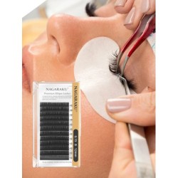 NAGARAKU Flat Ellipse Eyelash Split Tips matt szürke fekete színű szuper puha gyengéd természetes szempilla hosszabbító lapos fo