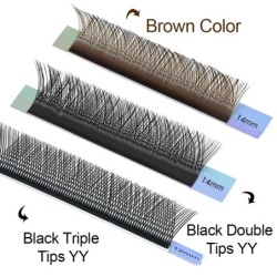 NAGARAKU YY Shape Triple Tips Kézzel szőtt prémium puha könnyű természetes szempillák hosszabbító kellékek sminkhálós háló keres