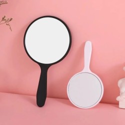 Macaroon színes sminktükör kerek, nem deformálódott, nem torzít, aranyos hordozható hordozható tükör szépségszalon fogantyús tük