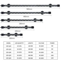 90-260V akváriumi lámpa, LED vízálló akvárium csiptetős lámpa víz alatti dekor világítás merülő lámpa növénytermesztő lámpa 18-5