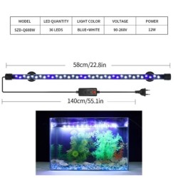 90-260V akváriumi lámpa, LED vízálló akvárium csiptetős lámpa víz alatti dekor világítás merülő lámpa növénytermesztő lámpa 18-5