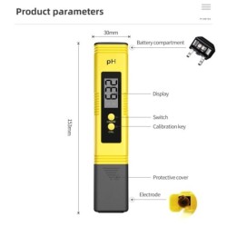 TDS Meter 0-9990ppm Digital PH Meter 0.01 PH High Precision Pen Water Tester TDS&PH Meter 0-14 PH LCD PPM Tester Aquarium Filter