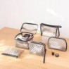 5pcs/Set Mesh Makeup Bags Black&Heart Portable Cosmetic Pouches Washbag