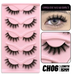 GROINNEYA Cat Eye Lashes Faux Mink Szempilla Természetes hosszú Szárnyas Vég Szem Megnyújtott Szempilla Faux Cils Szempilla Hoss