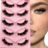 GROINNEYA Cat Eye Lashes Faux Mink Szempilla Természetes hosszú Szárnyas Vég Szem Megnyújtott Szempilla Faux Cils Szempilla Hoss