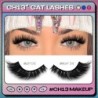 GROINNEYA Cat Eye Lashes Faux Mink Szempilla Természetes hosszú Szárnyas Vég Szem Megnyújtott Szempilla Faux Cils Szempilla Hoss