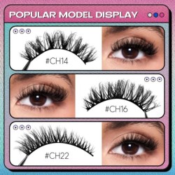 GROINNEYA Cat Eye Lashes Faux Mink Szempilla Természetes hosszú Szárnyas Vég Szem Megnyújtott Szempilla Faux Cils Szempilla Hoss