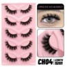 GROINNEYA Cat Eye Lashes Faux Mink Szempilla Természetes hosszú Szárnyas Vég Szem Megnyújtott Szempilla Faux Cils Szempilla Hoss