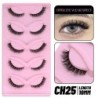 GROINNEYA Cat Eye Lashes Faux Mink Szempilla Természetes hosszú Szárnyas Vég Szem Megnyújtott Szempilla Faux Cils Szempilla Hoss