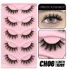 GROINNEYA Cat Eye Lashes Faux Mink Szempilla Természetes hosszú Szárnyas Vég Szem Megnyújtott Szempilla Faux Cils Szempilla Hoss