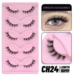 GROINNEYA Cat Eye Lashes Faux Mink Szempilla Természetes hosszú Szárnyas Vég Szem Megnyújtott Szempilla Faux Cils Szempilla Hoss