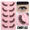 GROINNEYA Cat Eye Lashes Faux Mink Szempilla Természetes hosszú Szárnyas Vég Szem Megnyújtott Szempilla Faux Cils Szempilla Hoss