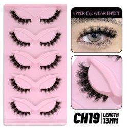 GROINNEYA Cat Eye Lashes Faux Mink Szempilla Természetes hosszú Szárnyas Vég Szem Megnyújtott Szempilla Faux Cils Szempilla Hoss