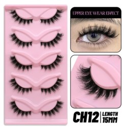 GROINNEYA Cat Eye Lashes Faux Mink Szempilla Természetes hosszú Szárnyas Vég Szem Megnyújtott Szempilla Faux Cils Szempilla Hoss