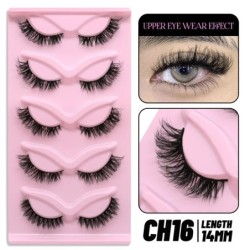 GROINNEYA Cat Eye Lashes Faux Mink Szempilla Természetes hosszú Szárnyas Vég Szem Megnyújtott Szempilla Faux Cils Szempilla Hoss